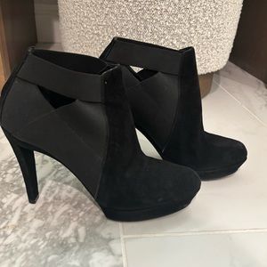 Donna Karan women’s black suede booties 7